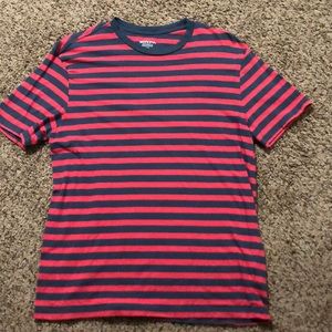 Navy and red striped shirt